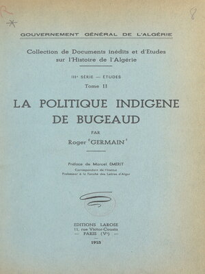 cover image of La politique indigène de Bugeaud